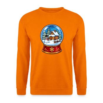 Winterwald Schneekugel Motive - Unisex Pullover - Orange - Vorne
