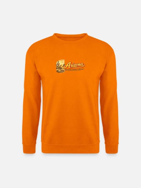 Arizona Retro Vintage Desert Cactus Sunset Design - Unisex Pullover - Orange
