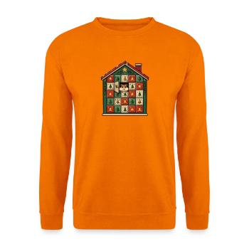 Hamster Adventskalender Retro Comic Haus T-Shirt - Unisex Pullover - Orange - Vorne
