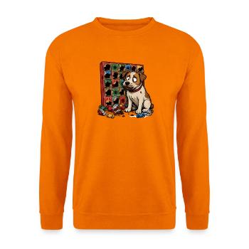 Hund Adventskalender Schokolade Comic T-Shirt - Unisex Pullover - Orange - Vorne