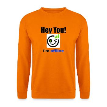 Hey du, ich bin offline, Icon Tee - Unisex Pullover - Orange - Vorne