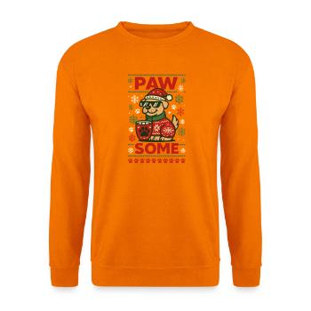 Paw Some Lustiger Weihnachts Hund - Unisex Pullover - Orange - Vorne
