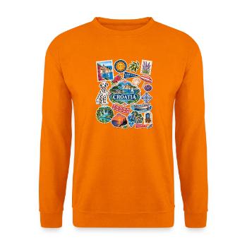 Kroatien Reisesticker - Unisex Pullover - Orange - Vorne