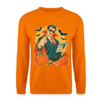 Halloween-Geist-Lehrer mit Whiteboard-Marker - Unisex Pullover - Orange - Vorne