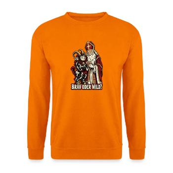 Brav oder wild? Krampus und Nikolaus - Unisex Pullover - Orange - Vorne