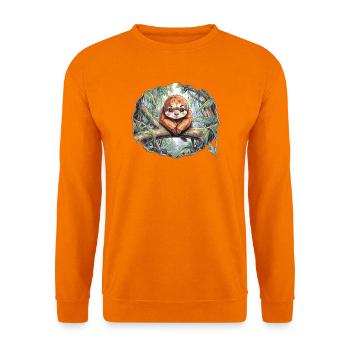 Faultier im Dschungelwald - Unisex Pullover - Orange - Vorne
