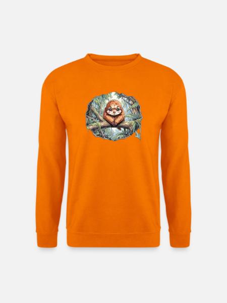 Faultier im Dschungelwald - Unisex Pullover - Orange