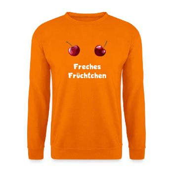 Freches Früchtchen - Zwei Kirschen Busen - Unisex Pullover - Orange - Vorne