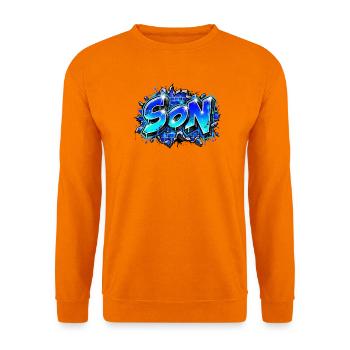 SOHN Schlägt die Wand ein! Blaues Graffiti-Namengeschenk - Unisex Pullover - Orange - Vorne