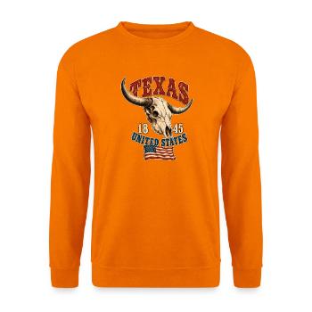 Texas Skull USA Flag - Unisex Pullover - Orange - Vorne