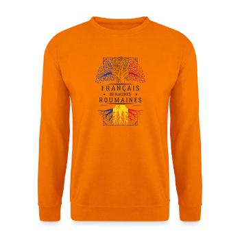 French Romanian Roots T-Shirt Hu Geschenk - Unisex Pullover - Orange - Vorne