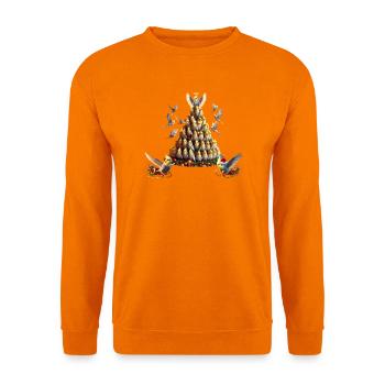 Nymphenweihnachtsbaum mit Schlitten - Unisex Pullover - Orange - Vorne