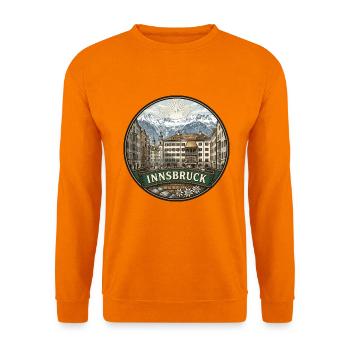 Innsbruck Austria Reiseabzeichen Golddachgeschenk - Unisex Pullover - Orange - Vorne