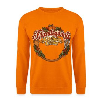 Anpassbares Friendsgiving Küchenteam-Shirt - Unisex Pullover - Orange - Vorne