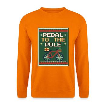 Pedal to the Pole – Rad-Weihnachtspullover - Unisex Pullover - Orange - Vorne