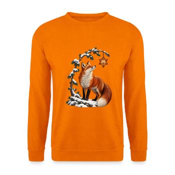 Winterfuchs unter der Sternlaterne - Unisex Pullover - Orange - Vorne