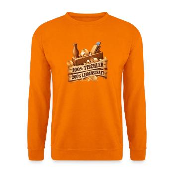 Tischlerkunst Leidenschaft Motiv - Unisex Pullover - Orange - Vorne
