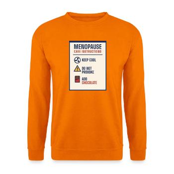 Wechseljahrespflegeanleitung – lustiges Geschenk - Unisex Pullover - Orange - Vorne