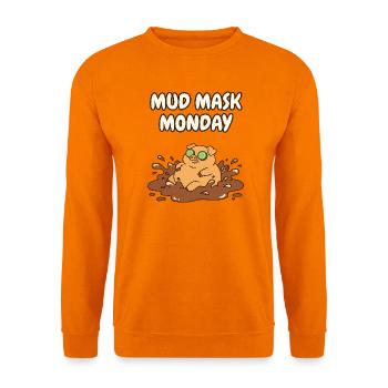 Mud Mask Montag Lustiger Schwein-Spa-Tag - Unisex Pullover - Orange - Vorne
