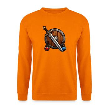 Schwert Schild Tränke Gamer Fantasy Comic T-Shirt - Unisex Pullover - Orange - Vorne