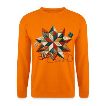Patchwork Quiltstern - Unisex Pullover - Orange - Vorne