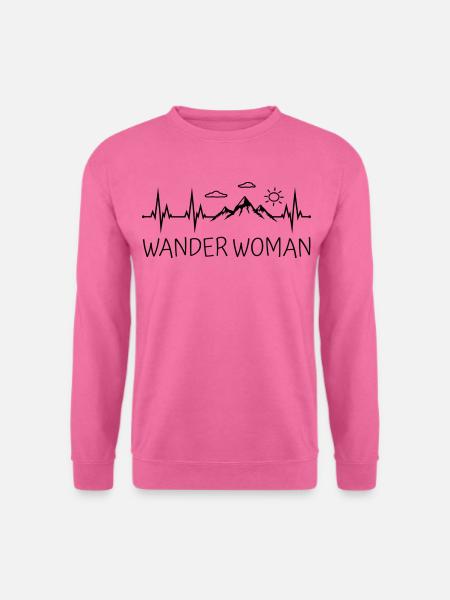 Wander Woman Wandern Berge Herzschlag Wanderwoman - Unisex Pullover - Pink