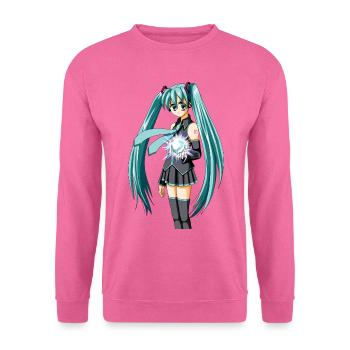 Miku. Manga / Anime süßes Mädchen - Unisex Pullover - Pink - Vorne
