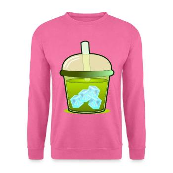 EISGEKÜHLTE MATCHA-TASSE MIT GRÜNEM TEE - Unisex Pullover - Pink - Vorne