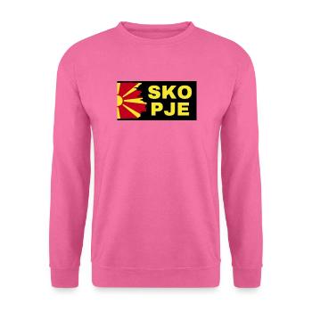 Skopje City with North Macedonia Flag Design - Unisex Sweatshirt - pink - Front