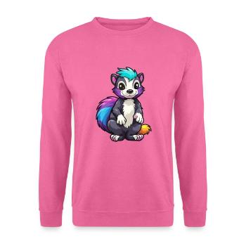 Stinktier buntes Aquarell Cartoon Kawaii Tier - Unisex Pullover - Pink - Vorne