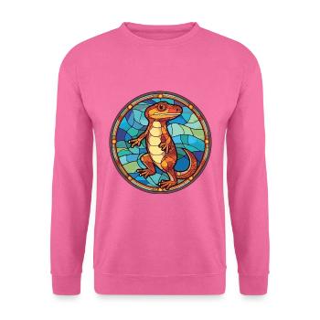 Bunte Aquarell-Tierillustration des Salamanders - Unisex Pullover - Pink - Vorne