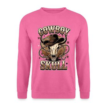 Cowboy Skull – Vintage Western mit Cowboyhut - Unisex Pullover - Pink - Vorne