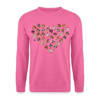 ponys-weihnachten-herz-vektor - Unisex Pullover - Pink - Vorne