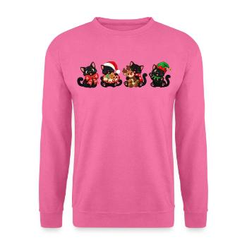 Lustige Weihnachtskatzen - Unisex Pullover - Pink - Vorne
