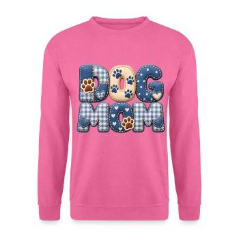 Dog Mom – Hunde Mama Geschenk im 3D Patchwork Look - Unisex Pullover - Pink - Vorne
