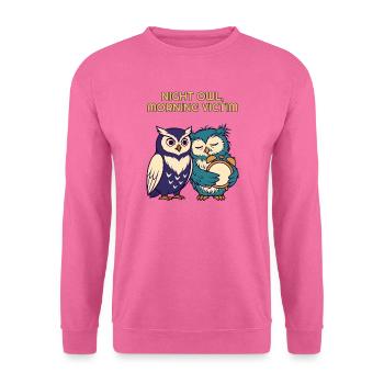 Nachteule Morgenopfer Lustige Eule - Unisex Pullover - Pink - Vorne