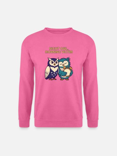 Nachteule Morgenopfer Lustige Eule - Unisex Pullover - Pink