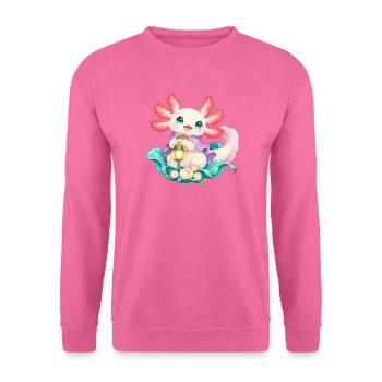 Süßer Axolotl mit Laterne | Noventra - Unisex Pullover - Pink - Vorne