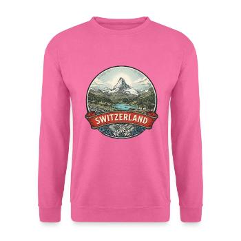 Schweiz Reiseabzeichen Matterhorn Alpine Geschenk - Unisex Pullover - Pink - Vorne
