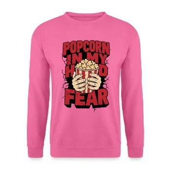 Horrorfilmabend – Popcorn und Angst - Unisex Pullover - Pink - Vorne