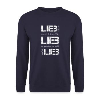 lieb frech - Unisex Pullover - Navy - Vorne - Alina (178cm) & Michal (187cm)