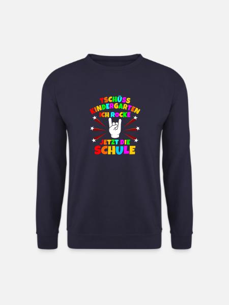 Tschüss Kindergarten Rocke Jetzt die Schule Einsch - Unisex Pullover - Navy