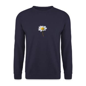 Margeriten Margerite Gänseblümchen - Unisex Pullover - Navy - Vorne - Alina (178cm) & Michal (187cm)