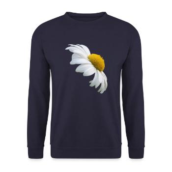 Margeriten Margerite weiße Blume Gänseblume - Unisex Pullover - Navy - Vorne - Alina (178cm) & Michal (187cm)