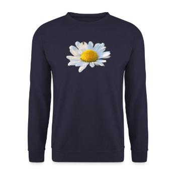 Margeriten Margerite weiße Blume Gänseblume - Unisex Pullover - Navy - Vorne - Alina (178cm) & Michal (187cm)