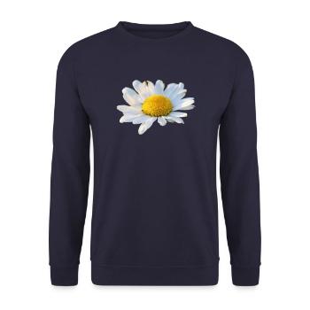 Margeriten Margerite weiße Blume Gänseblume - Unisex Pullover - Navy - Vorne - Alina (178cm) & Michal (187cm)