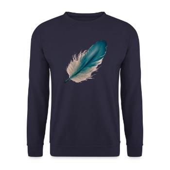 Feder Leichtigkeit - Unisex Pullover - Navy - Vorne - Alina (178cm) & Michal (187cm)