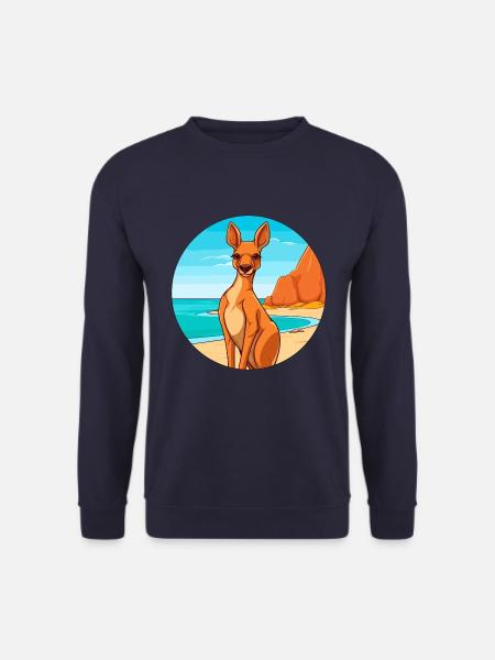 Känguru Aquarell Cartoon Kawaii Clipart Tier - Unisex Pullover - Navy