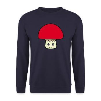 Kawaii Pilz Geschenk Geburt Baby Babyparty Taufe  - Unisex Pullover - Navy - Vorne - Alina (178cm) & Michal (187cm)