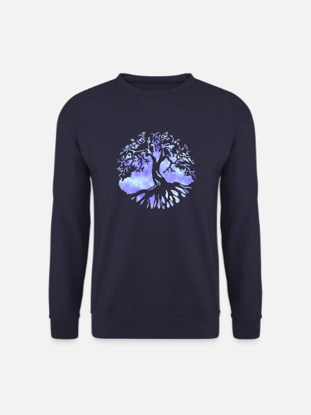 Lebensbaum blau Wolken - Unisex Pullover - Navy
